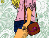 Dibujo Chica con bolso pintado por mmlife