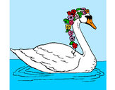 Dibujo Cisne con flores pintado por lamorales