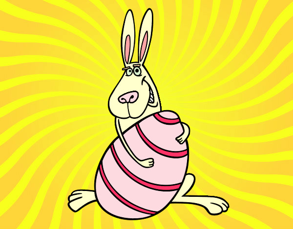 Dibujo Conejo abrazando un huevo pintado por anrs2000