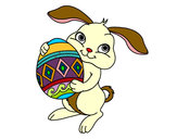 Dibujo Conejo con huevo de pascua pintado por chitaara