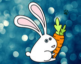 Dibujo Conejo con zanahoria pintado por anrs2000