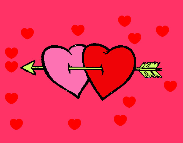Dibujo Dos corazones con una flecha pintado por MAR12