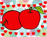 Dibujo Dos manzanas pintado por canpanilla