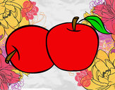 Dibujo Dos manzanas pintado por msbcy