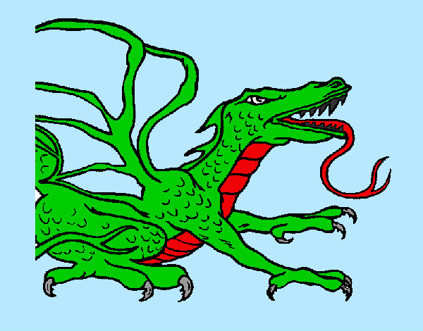 Dibujo Dragón réptil pintado por mixto