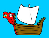 Dibujo Drakken, barco vikingo pintado por VICENTEE