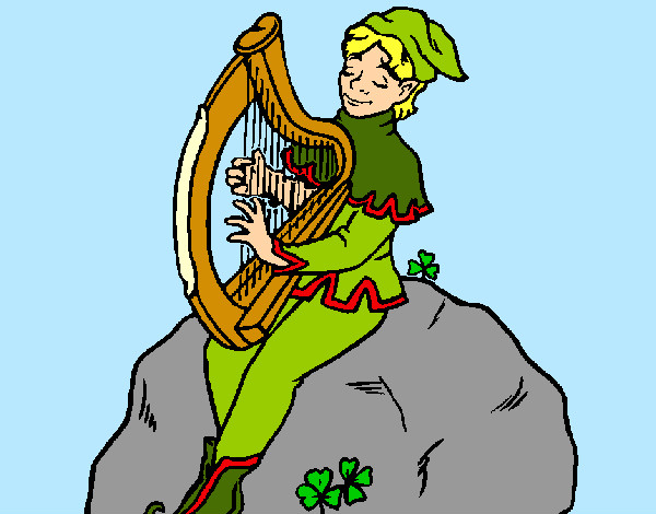 Elfo con harpa