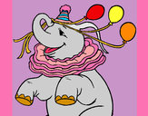 Dibujo Elefante con 3 globos pintado por dulsura