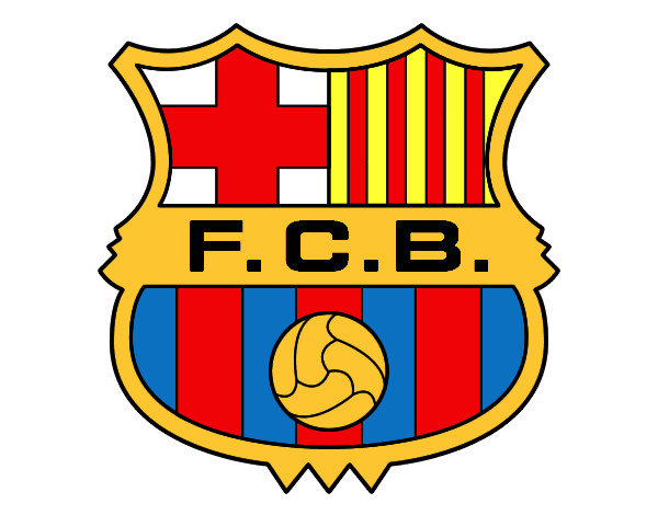 Dibujo Escudo del F.C. Barcelona pintado por mixto
