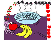 Dibujo Fruta y caracoles a la cazuela pintado por AldoArely