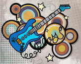 Dibujo Guitarra y estrellas pintado por itsaso