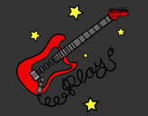 Dibujo Guitarra y estrellas pintado por RaulXD