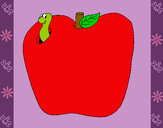 Dibujo Gusano en la fruta pintado por alexa2145