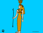 Dibujo Hathor pintado por magdacarol