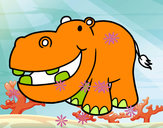 Dibujo Hipopótamo pequeño pintado por pamariana