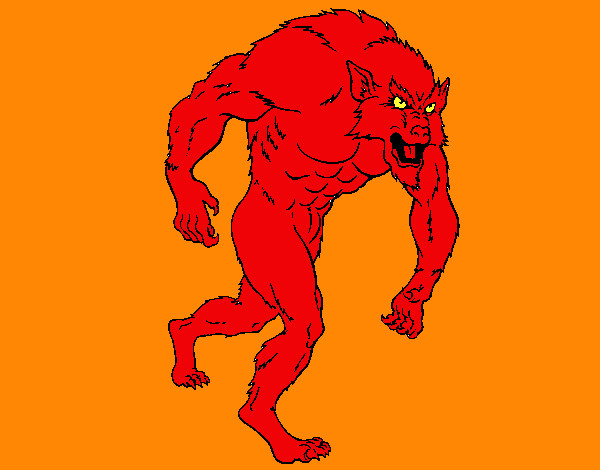 Dibujo Hombre lobo pintado por maktub