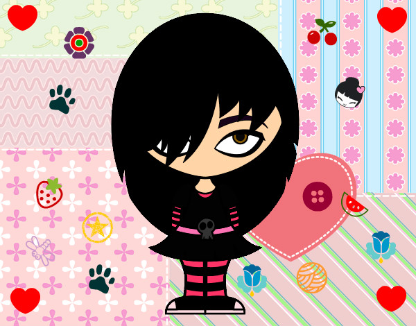 Dibujo Look Emo pintado por leonora