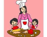Dibujo Mama cocinera pintado por PECHI