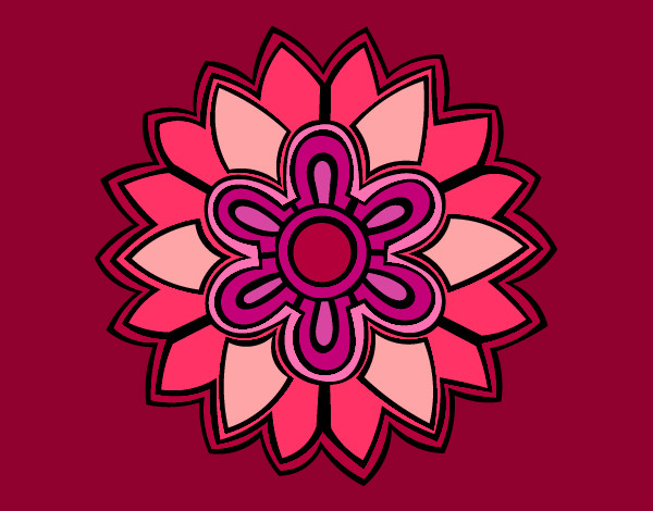 Dibujo Mándala con forma de flor weiss pintado por anabelen13