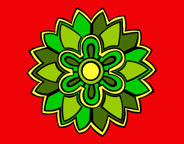Dibujo Mándala con forma de flor weiss pintado por Bego