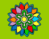 Dibujo Mándala con forma de flor weiss pintado por ITZIAR2004