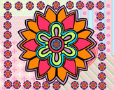 Dibujo Mándala con forma de flor weiss pintado por ximena01