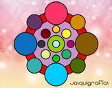 Dibujo Mandala con redondas pintado por cholompa