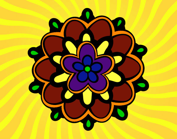 Dibujo Mándala con una flor pintado por samuelj