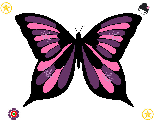Dibujo de mariposa pintado por Marielis1 en  el día 08-04-12 a  las 01:52:05. Imprime, pinta o colorea tus propios dibujos!