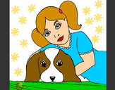 Dibujo Niña abrazando a su perro pintado por starpretty