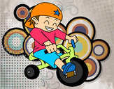 Dibujo Niño en triciclo pintado por valepeke2