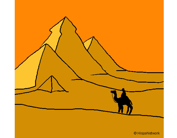 Dibujo Paisaje con pirámides pintado por solecarden