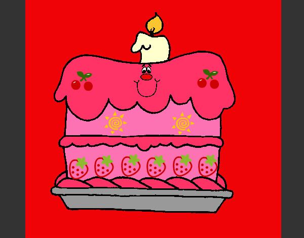 Dibujo Pastel de cumpleaños pintado por leyla123
