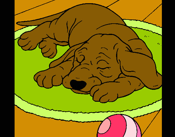 Dibujo Perro durmiendo pintado por leonora