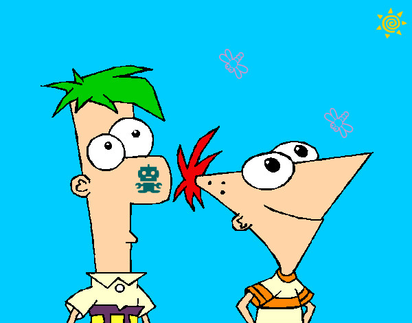 Dibujo Phineas y Ferb pintado por olietiopew