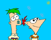 Dibujo Phineas y Ferb pintado por olietiopew