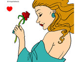 Dibujo Princesa con una rosa pintado por LauraMG