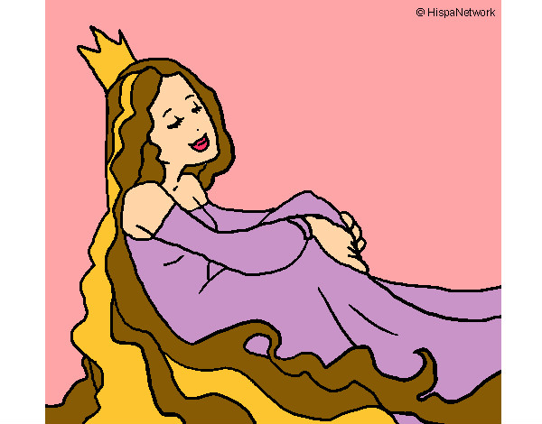 Dibujo Princesa relajada pintado por fantasiosa