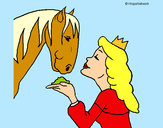 Dibujo Princesa y caballo pintado por lamorales