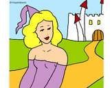 Dibujo Princesa y castillo pintado por lamorales