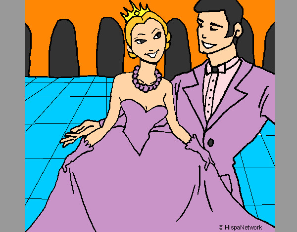 Dibujo Princesa y príncipe en el baile pintado por 2392