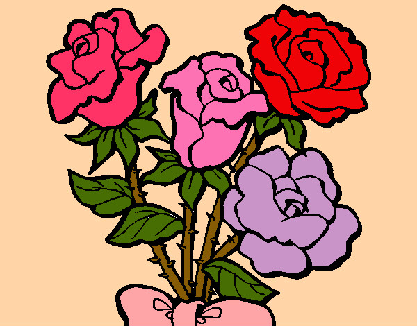 Dibujo Ramo de rosas pintado por 2392