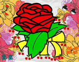 Dibujo Rosa, flor pintado por juanca10