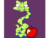Dibujo Serpiente y manzana pintado por dulcejany
