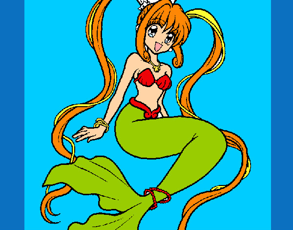 Dibujo Sirena con perlas pintado por dulsura