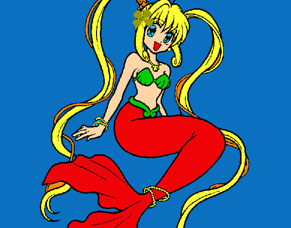 Dibujo Sirena con perlas pintado por maktub