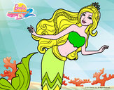 Dibujo Sirena nadando pintado por dafnesita