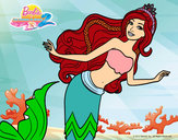 Dibujo Sirena nadando pintado por emmav