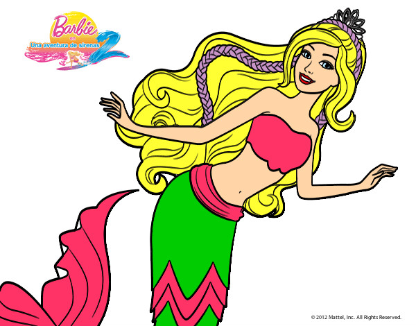 Dibujo Sirena nadando pintado por mimilota 