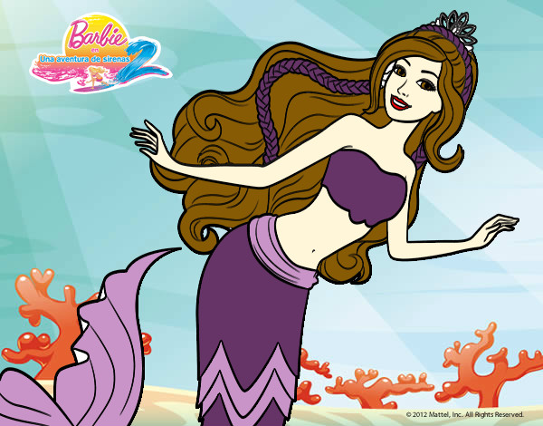 Dibujo Sirena nadando pintado por vlentinita